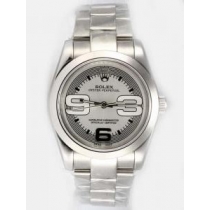 Rolex Oyster Perpetual Silver Bezel White Dial W
